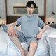 Herren-Pyjamas 2024 Neue Pure Cotton Short Sleeve Shorts Dünn Sommer lässig zweiköpfige Home-Kleidung großer Größe 9928# xl [vorgeschlagen 120-140jin [Jin ist 0,5 kg]]