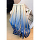 Han Qiumgs neuer chinesischer Stil verbesserter Hanfu Retro Retro Chinese Style Gedruckter ethnischer Stil Klassischer Rock Retro-Gradienten-Pferdegesichtsrock 12128 Blau gedruckter Pferdegesichtsrock m