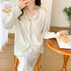 Hualin Mode-Pyjamas mit Brustpolstern für Frauen lange Ärmel Dünne Hauskleidung lose zweiteilige Set 846# Garden Elephant 180 xl