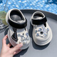 G.Duckkids Children's Eva Hole Schuhe 2025 Sommer Mode -Strass -Steine im koreanischen Stil auf der Außenseite Wege Girls weicher Sohle Anti -Slip -Strandschuhe rosa weiß 24 -25 Größe in Größe ca. 16 cm
