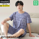 
Modal pure cotton pajamas men's 2025 summer new style teen short-sleeved shorts summer casual home clothing set Q13807 L
