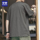 
ROMON American retro bamboo short-sleeved T-shirt men's summer fashion brand Henry shirt Ami Kaji Polo shirt men's spring and summer dark gray XL suitable for 145-160 Jin [Jin equals 0.5 kg]
