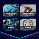 Four-grid small particles Rambo Baoshi Huili Car Racing Sports Car Building Blocks Children's Boy Building Gift Toys Four-grid Huili Car Big G
