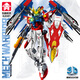 Leyi-Bausteine ​​Gundam Mecha Halbmechanische Modellblock Baugruppe Spielzeugbaustein Ornamente Kinder kreatives Spielzeug Jungen Geschenk 62081 Flügel Annihilation von Mecha [753 Partikel]