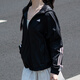 Adidas Sportset Frauen 2025 Frühling und Sommer Neue winddichte gewebte Kapuzenjacke Jacke Schnell trocken atmungsaktive Fußhosen Is8036+JZ2174 L