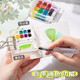 
Wu's Story Children's Toys Girls' Birthday Gifts 7-14 Years Old Children 8-12 Years Old Primary School Girls' Pig Painting Painting Book [8 Color Pigment Box] + 12 Color Pigment + Painting Book Sketching Gifts for Art Students Watercolor Painting Diy Set