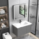 Jiumu Intelligenter Raum Aluminium Badezimmerschrank Badezimmer Keramik integriertes Badezimmer Badezimmer Badezimmerschrank Kombinierter Waschtisch Doppelte Hauptschrank 1047 Keramik Badezimmer + Bogenspiegelschrank (Schrank (