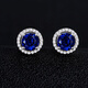 Pure sapphire earrings 925 sterling silver plated with 18K gold set with blue tourmaline round earrings tanzanite gemstone sweet new