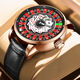 Pindu [play carte watch] jeu de jeux de jeu série de jeux de jeu masculin Roulette entièrement automatique mécanique montre lumineuse tendance masculine 6626 rose coquille de jeu de jeu de jeu noir ceinture noire