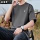 JEEP SPIRIT棉短袖T恤男士ins夏季百搭白色体恤港风情侣款宽松半袖上衣服潮 白色棉短袖-1365 S 【建议90-115斤】