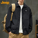 Jeep (JEEP) jacket men's autumn and winter loose workwear executive jacket men's trendy casual clothes men's black 2XL