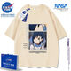 La NASA sur l'animation co-marquée officielle DarlingInthefranxx Rendatber Pure Cotton Men and Women Ins Summer Summer White-Nasa-1105 S (Coton pur lourd)