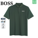 Boss Summer Pure Cotton Polo Shirt Revers kurzärmelig Geschäfte Casual Herren-Top T-Shirt T6167 Physischer Laden-grün L für 120-138 Jin [Jin ist 0,5 kg]