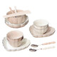 Unterglasurfarbene Schalen, neuer Stil von Haushaltskeramikplatten, Schalen und Essstäbchen Kombination Hauswarming Geschenkgeschirr Schalen und Plattenset goldbemalte 4-6 Personen Food-Geschenkbox 1355 0 Köpfe