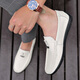 YRC Yierkang men's shoes summer casual leather shoes men's British foot breathable lazy shoes white bean shoes Y5008 yellow 39 [standard leather shoe size]