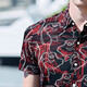 Antonio [Cotton de algodón/impresión digital 100% mercerizado] Nuevo estilo de verano Camiseta de altura corta Camisa casual de hombres