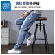 Jeanswest Jeans Men's Spring, Autumn y Winter Loose Trendy Casual Pants para niños de moda versátiles rectos versátiles HJ9909 Light Blue L
