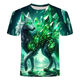 Neue High-End-trendige T-Shirts für Herren und Frauen koreanische und japanische Tierwolfsserie 3D-gedruckte Hemden modisch, vielseitig und gutaussehend, TXC6227 XS70-80jin [Jin gleich 0,5 kg] Universal Code
