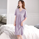 Modal Nachthemd für Frauen Sommermodal Sommerpyjama für Frauen 2025 Neues dünnes Kurzarm Lose Lose großer Sommer Ladies M686 Violet XL [120-140jin [Jin entspricht 0,5 kg]]