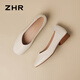 ZHR Flat Shoes Damen Temperament Square-Toe-Pendlerstil Doudou Frauenschuhe bequem, leicht und vielseitig, einstufig AH677 M38