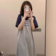 COLORFUL GEMS春夏季显瘦睡裙宽松短袖韩版家居长裙 1105#灰色表情包裙 均码