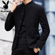 Playboy haut de gamme Zhongshan Suit Young Men New Chinese Style Men Republic of China Stand Collar Suit Veste Men's Suit Marge Taille Tendance Zhongshan Suit Black Shirt 3xl 170-190Jin [Jin est égal à 0,5 kg]