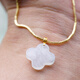 Wei Ci 18k gold plated natural Burmese jadeite A-grade ice four-leaf clover pendant pendant high-end light luxury necklace jade