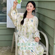 7 SEVFUN Seven-colored nightgown for women spring and summer long sleeves with chest pad sweet style bows can be worn outside in winter thin over-knee pajamas 13063 Fashion flowery nightgown 2XL (recommended 140-160Jin [Jin equals 0.5 kg])