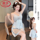 LangSha (LangSha) light luxury sexy nightgown for women in summer with chest pad ice silk suspender pajamas feeling solid color beautiful back skirt home clothing 9227-2 black (with chest pad) M 80-100Jin [Jin equals 0.5 kg]