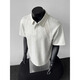 Digada Space Cotton Front Schulter-Polo-Hemd Kurzarm T-Shirt Herren Sommer Neustiche American CleanFit Paar Top CQS-873 Grau XL