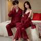 Modal Spring and Autumn Ice Silk Silk Silk Sosting Stardgown Pajamas Nuevo estilo Summer Home Trait Men Men's Men 692 Black Women 675 Milk Champagne XL Women + Men XL