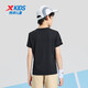 XTEP (XTEP) Kinder im Sommer mit kurzärztem Sweater für kurze T-Medium-Größe von Kindern mit atmungsaktivem und komfortables Sport und gelegentlichem T-Shirt Echtschwarz [9215] 160 cm