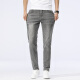 New Balance High-end Men's Jeans Summer Thin Slim Slim Elastic Straight Pants Middle-aged Simple and Versatile Washed Pants 1049 Gray 29