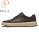 DDeiet brand men's shoes 2026 new style comfortable thick sole increased casual leather shoes men's sports versatile genuine leather sneakers for men brown brand men's shoes 41 (255mm) leather shoe size
