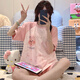 爱芬柔睡衣女士夏季纯棉短袖薄款可爱卡通少女学生夏天可外穿家居服套装 825露比 L 体重建议90-110斤