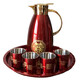 Olla térmica, dote de boda, un par de olla térmica de boda, tetera roja, botella de termo, 304 hogar de acero inoxidable, olla a prueba de polvo, yuanxi 1 maceta + 4 tazas + 1 14101ml