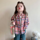LVVCUU girls plaid shirt spring and autumn 2026 new children's long-sleeved western style shirt baby girl fashionable spring cardigan LC5116 120 cm