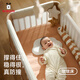 Babudou (BOBDOG) [New Model Upgrade] Crib Multifunctional Bed Removable Baby Bed Newborn Solid Wood Bed Spliced ​​Large Bed Nude Bed + Yanbian + Bed Circle + 10cm Air Mattress