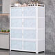 Kitchen cabinet simple sideboard wine cabinet aluminum alloy storage cabinet multi-functional storage cabinet home cupboard storage rack cream white two-layer length 50*width 33*height 65