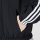 阿迪达斯（adidas）外套女 2025夏季新款运动休闲服时尚防风衣连帽开衫透气夹克上衣 梭织连帽/三条纹/黑色/偏小一码 S (160/84A)