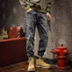 Chaotianshi hochwertige Retro-Jeans-Männer losen Frühling und Herbst Harem Hosen Herren Wash Elastic Langhose Retro Blue 34 [160-170jin [Jin entspricht 0,5 kg]]