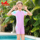 YINGFA new product children's swimsuit girls one-piece sun protection conservative girls beginner training 2024 new swimwear 24U713 170 4 size (height 85-105CM/weight 10-