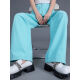 Pantpopamine Pantalon 2025 Pantalon large de la lac de la lac Blue pour femmes, style mince, lâche, mince [White Tellintening] LA9224 26 Recommandé 80-90jin [Jin est égal à 0,5 kg]