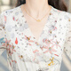 
Thin V-neck floral dress for women in 2025 summer new sweet waist-hugging long skirt for knees