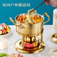 Prince Zheng 304 stainless steel inflatable small hot pot, one person, one pot, single shabu-shabu, gas gas stove pot, commercial and household, silver tree ear (Swiss stove core 180 minutes) 18cm