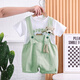 Disney (Disney) Girls Summer Anzug Set 2025 Neue Kinderbaby Kurzarm Overalls Mode Kleidung Zwei-teilige Set Trendy Pink Hz Bärenkopfband 73 cm