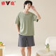 Yalu men's pajamas men's pure cotton summer thin short-sleeved cotton can be worn casual large-size boys' home clothing set 42M13601 4XL [Recommended weight 180-200 Jin [Jin equals 0.5 kg]]