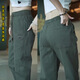 Chang Luzhu autumn casual pants men's loose foot ties sports Harun work trousers casual style 689 gray plush XL