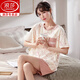 浪莎冰丝睡衣女夏季短袖2025年新款韩版可爱夏天薄款可外穿家居服套装 6630# XL 【推荐110-125斤】