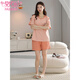 Modal Pure Cotton Pyjamas für Frauen 2025 Sommer neuer Pullover Kurzarmshorts dünne bequeme und lässige Jugend-Hausbekleidung Z9853 814 m [Empfohlen 80-100jin [Jin ist gleich 0,5 kg] Verschleiß]]